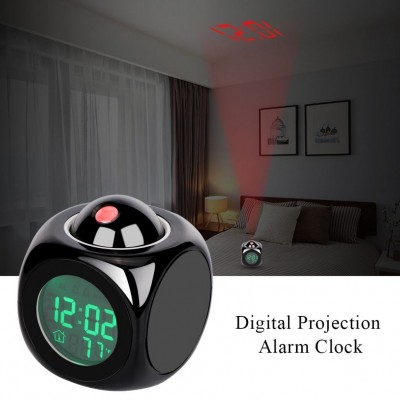 Ρολόι Προτζέκτορας με Έγχρωμη Οθόνη & Ένδειξη Θερμοκρασίας - LCD Clock