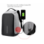 Αντικλεπτικό Αδιάβροχο Σακίδιο Πλάτης & Φορτιστής USB Κινητού Γκρι - Αντικλεπτική Τσάντα