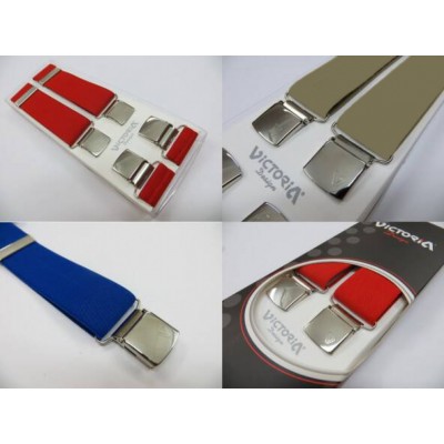 Τιράντες Unisex 36mm με 4 κλίπς Victoria Καφέ