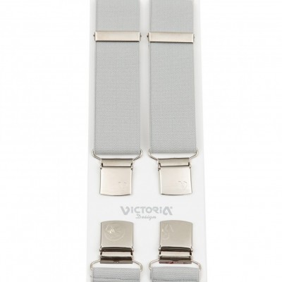 Τιράντες Unisex 36mm με 4 κλίπς Victoria Γκρί Ανοιχτό