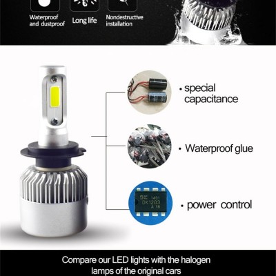 Εμπρόσθια Φώτα 16000LM - Λαμπτήρες Αυτοκινήτου LED COB H7 (2 x 8000LM) & 72W (2x36w)