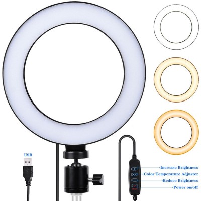 Φωτογραφικό Φωτιστικό Δαχτυλίδι Ring Lamp Light LED USB 26cm με 3 Χρώματα Φωτισμού