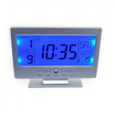 Ψηφιακό Ρολόι - Θερμόμετρο με Αισθητήρα Ήχου και Δόνησης