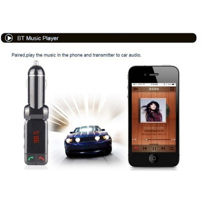 Car FM Transmitter - Πομπός Bluetooth USB, AUX In, MP3 Player & Φορτιστής 2 x USB 2.1A