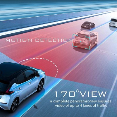 DVR Καταγραφικό Αυτοκινήτου με Φωτισμό LED Full HD 1080P Wide 170ᵒ με Κάμερα Παρκαρίσματος, Parking Monitor G-Sensor & Ανιχνευτή Κίνησης