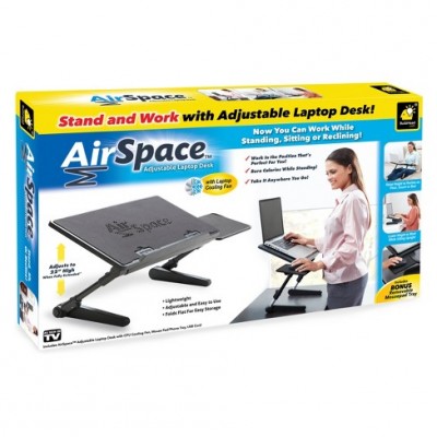 Τραπεζάκι Laptop με Ανεμιστήρα Ψύξης & Βάση για Χρήση Mouse – με Ρυθμιζόμενο Υψος AirSpace