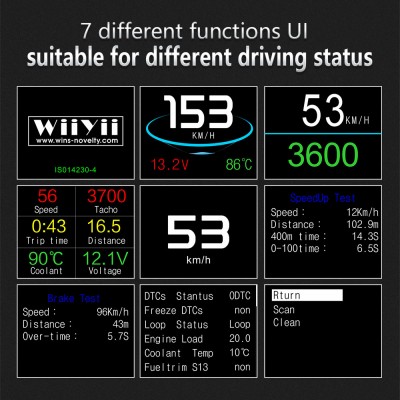 Διαγνωστικό OBD II Αυτοκινήτου με Οθόνη HUD για Εμφάνιση Ταχύτητας, Στροφών, Κατανάλωσης, Βολτόμετρο - ΟΕΜ P10