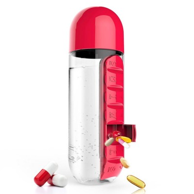 Παγούρι & Οργανωτής Χαπιών 2 σε 1 - Pill & Vitamin Organizer Water Bottle