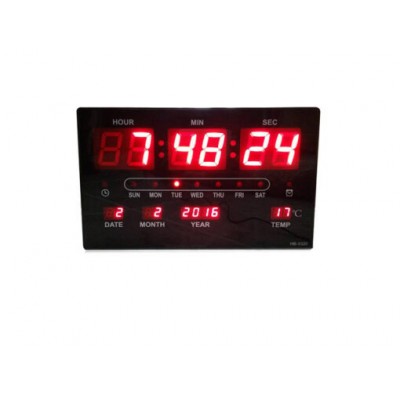 Ψηφιακό Ρολόι Τοίχου -Πινακίδα LED με Θερμόμετρο & Ημερολόγιο-ΗΒ3320