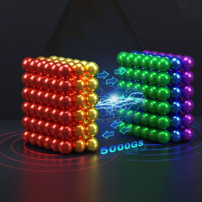Πολύχρωμες Μαγνητικές Μπίλιες 216 τμχ 5mm με Θήκη Επαναφοράς & Μεταφοράς - Fidget Colorful Magnetic Balls Μπιλίτσες