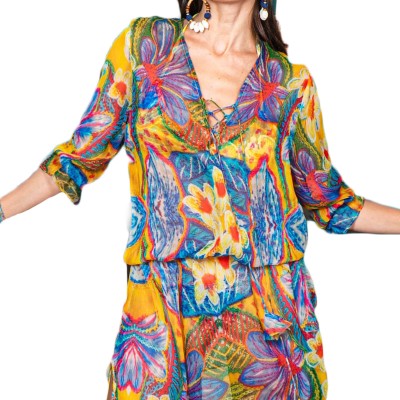 Κοντό Φόρεμα με Ελαστική Ζώνη -  Short Dress with Elastic Waistband  - Antica Sartoria