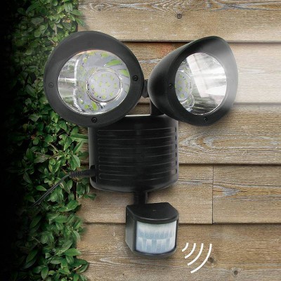Ηλιακός Διπλός Προβολέας - Φωτιστικό LED Ασφαλείας με Ανιχνευτή Κίνησης, Αισθητήρα Νυχτός & Πάνελ Φόρτισης