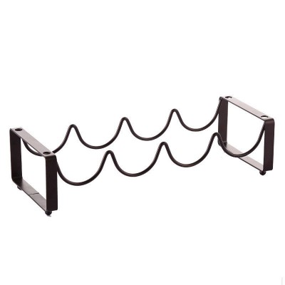 Μεταλλική Κάβα Κρασιών για 4 Μπουκάλια 44x17x10cm Καφέ - Bottle Holder