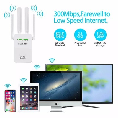 Ασύρματο WiFi N Router/Repeater 300Mbps Pix-Link LV-WR09
