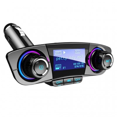 Πομπός FM Transmitter Bluetooth 5.0 Handsfree USB/AUX/SD MP3 Player Αυτοκινήτου & 2 x USB Φορτιστής με Οθόνη 1,3 Inch & Μικρόφωνο 12V & 24V