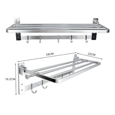 Ανοξείδωτη Κρεμάστρα με Ράφι 59x22x16.2εκ HP99-029