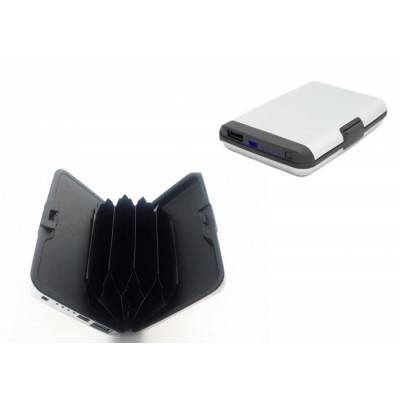 Πορτοφόλι Ασφαλείας Καρτών RFID & Powerbank USB 2 σε 1 - E-Charge Wallet