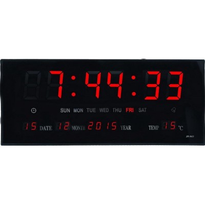 Ψηφιακό Ρολόι Τοίχου -Πινακίδα LED με Θερμόμετρο & Ημερολόγιο JH-3615