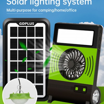 Mini Ηλιακό Σύστημα με Φωτισμό LED, Hλεκτρικό Aνεμιστήρα και Φόρτιση Συσκευών και Τηλεφώνου HD 8070