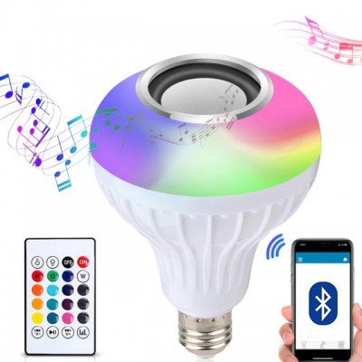 Λάμπα LED RGB & Ηχείο Bluetooth Multimedia Speaker που Αλλάζει Χρώματα & Παίζει Μουσική Λευκό OEM