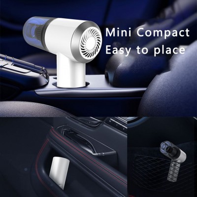 USB Φορητό Μίνι Ηλεκτρικό Σκουπάκι Αναρρόφησης Υγρών / Στερεών 120W με LED Φωτισμό Αυτοκινήτου Επαναφορτιζόμενο PS-108395