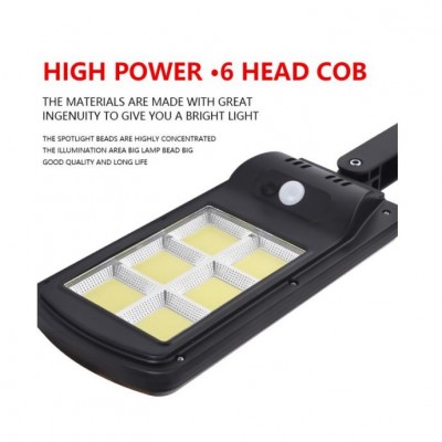 Αδιάβροχος Ηλιακός Προβολέας 6 COB LED 450W  - Φωτιστικό Δρόμου με Τηλεχειριστήριο, Ανιχνευτή Κίνησης, Φωτοκύτταρο & Φωτοβολταϊκό Πάνελ W-756-6