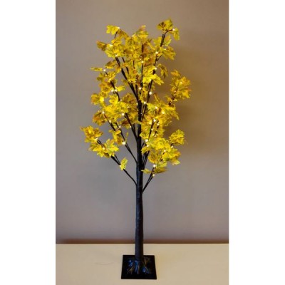 Διακοσμητικό Δέντρο 160εκ με Κίτρινα Φθινοπωρινά Φύλλα και Φωτισμό Led