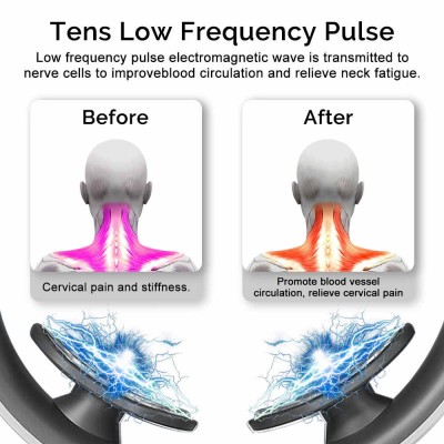 Συσκευή Μασάζ / Ηλεκτροθεραπείας Tens για τον Αυχένα με Ηλεκτρομυϊκή Διέγερση για Ανακούφιση από Πόνους & 3 Διαφορετικές Λειτουργίες Χρήσης