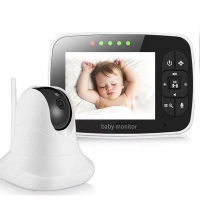 Σύστημα Παρακολούθησης με Κάμερα, Έγχρωμη Οθόνη LCD 3.5", Ενδοεπικοινωνία για Μωρά, Νυχτερινή Όραση, Ανίχνευση Θερμοκρασίας & Ενσωματωμένο Μικρόφωνο