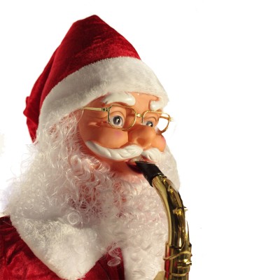 Μουσικός Άγιος Βασίλης που Χορεύει & Παίζει Σαξόφωνο 120cm με Αισθητήρα Κίνησης