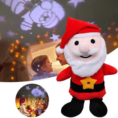 XMAS Starry Teddy Προτζέκτορας Αστεριών, Λούτρινος Άγιος Βασίλης Santa Claus 30cm & Νυχτερινό Φωτιστικό LED Νανουρίσματος - Huggable Night Light