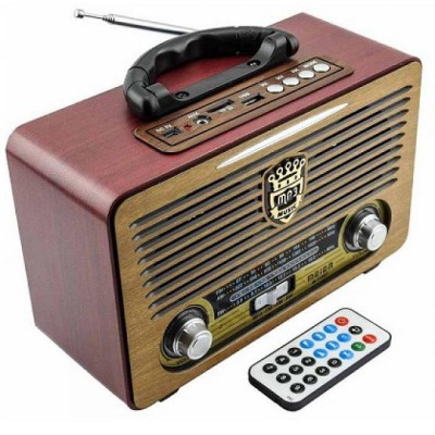 Φορητό Retro Επαναφορτιζόμενο Ραδιόφωνο & Mp3 Player με Τηλεχειριστήριο FM/AM/SW3, USB, SD/ TF CARD, AUX - MEIER M-115BT