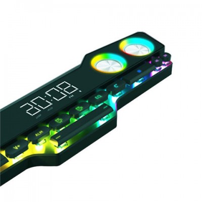 V18 Ηχείο Υπολογιστή με RGB Φωτισμό και Bluetooth Ισχύος 16Watts σε Μαύρο Χρώμα