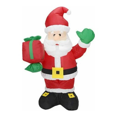 Φουσκωτός Άγιος Βασίλης 135cm Χριστουγεννιάτικος Διακοσμητικός Άη Βασίλης με Blower