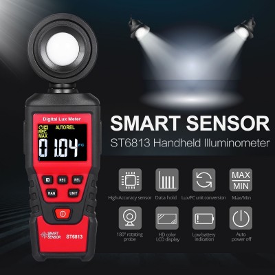 Ψηφιακός Μετρητής Φωτεινότητας-Φωτόμετρο Χειρός με LCD Έγχρωμη Οθόνη ST-6813 Smart Sensor
