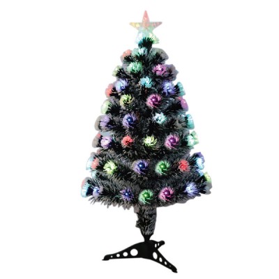 Αυτοφωτιζόμενο Χιονισμένο Χριστουγεννιάτικο Δέντρο Οπτικής ίνας & Λαμπάκια LED 60εκ. Snow Frosted Fiber Optic Christmas Tree