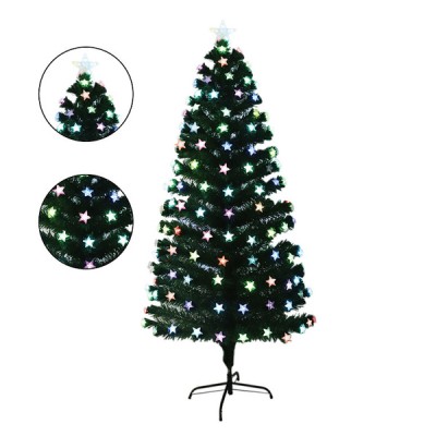 Deluxe Αυτοφωτιζόμενο Χριστουγεννιάτικο Δέντρο 180εκ με Φωτιζόμενα Led Αστέρια και 210 Κλαδιά
