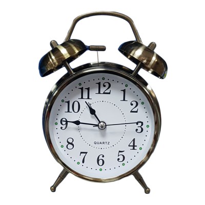 Μεταλλικό με Οψη Πεπαλαιωμένου Χάλυβα Retro Επιτραπέζιο Ρολόι Ξυπνητήρι 17x11.5x5.5εκ