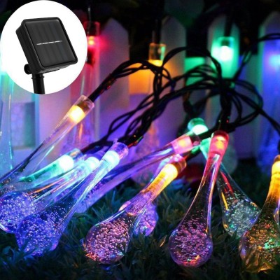 Ηλιακά Λαμπάκια Σταλακτίτες 4.2m Χριστουγεννιάτικα Πολύχρωμου RGB Φωτισμού με 8 Προγράμματα - Φωτάκια 30 LED Εξωτερικού Χώρου με Φωτοβολταϊκό Πάνελ
