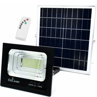 Αδιάβροχος Ηλιακός Προβολέας 200W με Φωτοβολταϊκό Πάνελ, Τηλεχειριστήριο & Χρονοδιακόπτη - CCLAMP CL-780S Solar Panel