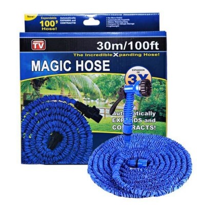 Magic Hose Επεκτεινόμενο Λάστιχο Κήπου & Βεράντας 30m με Πιστόλι & Πλαστικά Ρακόρ Μπλε