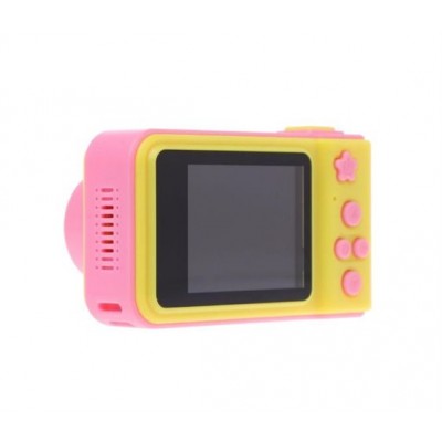 HD Ροζ - Κίτρινη Μίνι Ψηφιακή Παιδική Φωτογραφική Μηχανή / Κάμερα - Επαναφορτιζόμενη USB Kids Camera Toy για Παιδιά
