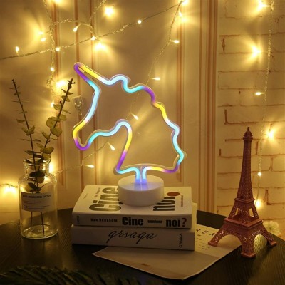 Διακοσμητικό Επιτραπέζιο Φωτιστικό Led Neon  Μονόκερος - Decoration Lamp 25x18x12cm