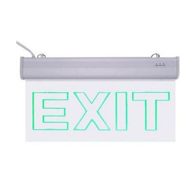 Eπαναφορτιζόμενη Πινακίδα Διπλής Όψεως Γυάλινης Επιφάνειας LED Σήμανσης Εξόδου Κινδύνου - EXIT