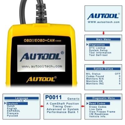 Ψηφιακό Επαγγελματικό Διαγνωστικό Αυτοκινήτου Autool CS320 OBD2