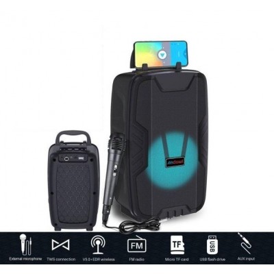 Ασύρματο Επαναφορτιζόμενο Φορητό Ηχείο 5W Bluetooth Karaoke με Μικρόφωνο Andowl Q-YX401A