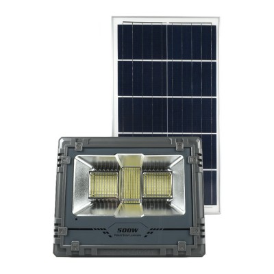 Αδιάβροχος Επαναφορτιζόμενος Ηλιακός Προβολέας Αλουμινίου 500W 381 LED με Τηλεχειρισμό και Χρονοδιακόπτη MJ-AW500