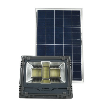 Αδιάβροχος Επαναφορτιζόμενος Ηλιακός Προβολέας Αλουμινίου 800W 381 LED με Τηλεχειρισμό και Χρονοδιακόπτη MJ-AW800