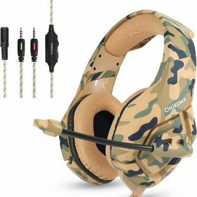 Gaming Ακουστικά με Μικρόφωνο 3.5mm και Λειτουργία Μείωσης Θορύβου Μικρόφωνου Onikuma K1-B - Over Ear Gaming Headset with Noise Cancelling Microphone