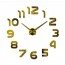 Αυτοκόλλητο Ρολόι Τοίχου Ακρυλικό DIY με Μηχανισμό Quartz και Χρυσούς Αριθμούς